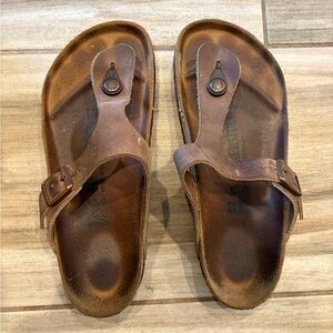 Birkenstock Preloved Brown Leather Sandals in Size 37